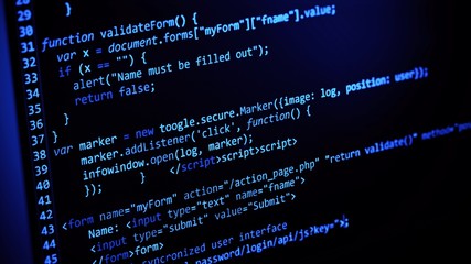 Wall Mural - computer code programming coding process