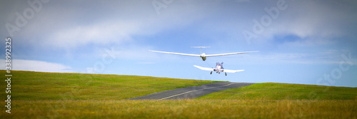 Fotografía Abheben Segelflugzeug Schleppen Starten Banner