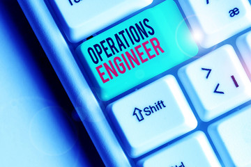 Poster - Conceptual hand writing showing Operations Engineer. Concept meaning analyze and design operation that will improve work flow