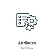 © Digital Bazaar - Attributes outline vector icon. Thin line black attributes icon, flat vector simple element illustration from editable technology concept isolated stroke on white background