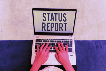 Fototapete - Writing note showing Status Report. Business concept for document relating a situation of something such as a project
