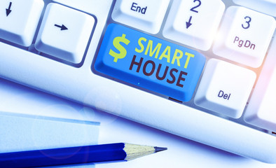Poster - text sign showing smart house. business photo text homes that have electronic devices and controlled