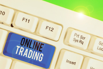 Fototapete - Text sign showing Online Trading. Business photo showcasing the buying and selling financial products on the web