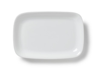 White plate placed on a white background