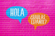 Eine Wand, Sprachschule und Frage Sprechen Sie spanisch