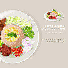 Traditional Thai food collection : Vector Illustration