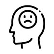pessimistic person icon vector. pessimistic person sign. isolated contour symbol illustration
