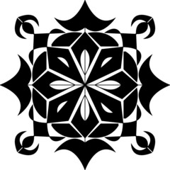 Poster - Simple Mandalas for coloring book.Vector Beautiful Mandala.vector illustration.Black color mandala on white isolated background.Decorative hand drawn mandala.