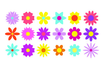 Wall Mural - Flower icon set, vector isolated