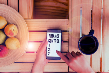 Poster - Conceptual hand writing showing Finance Control. Concept meaning procedures that are implemented to analysisage finances