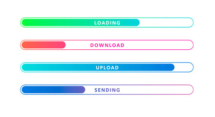 Poster - vector illustration colorful loading bar set. modern web element collection