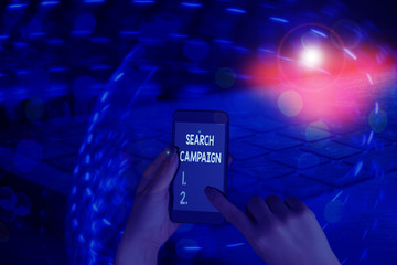 Poster - word writing text search campaign. business photo showcasing method of placing online advertisements