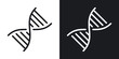 DNA, gene or genome icon. Simple two-tone vector illustration on black and white background