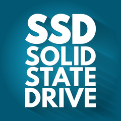 Poster - ssd - solid state drive acronym, technology concept background