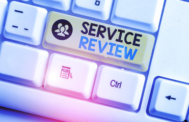 Wall Mural - word writing text service review. business photo showcasing an option for customers to rate a compan