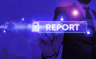 Fototapete - Conceptual hand writing showing Report. Concept meaning give spoken or written account of something that one has observed