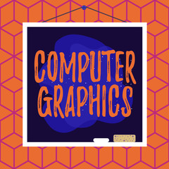 Fototapete - Conceptual hand writing showing Computer Graphics. Concept meaning visual representations of data displayed on a monitor Asymmetrical uneven shaped pattern object multicolour design