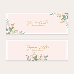 Floral web banner. Botanical banner