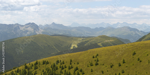 Fototapeta na szkło The mountainous landscape of the Dolomites in northern Italy.