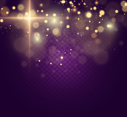 Poster - Brilliant gold dust vector shine. Glittering shiny ornaments for background. Vector illustration.