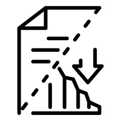 Poster - Low chart money crisis icon. Outline low chart money crisis vector icon for web design isolated on white background
