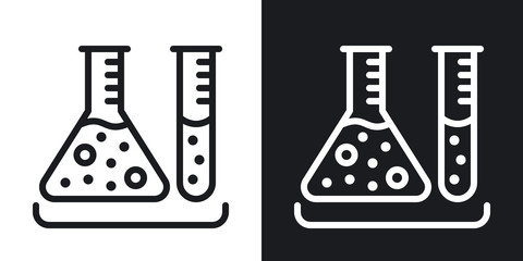 Wall Mural - test tubes icon. laboratory equipment concept. simple two-tone vector illustration on black and whit