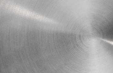 Poster - abstract metal texture of brushed stainless steel plate with the reflection of light.