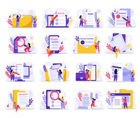 Poster - Employment Flat Icons Collection