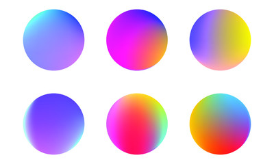 Poster - set of round vector gradient. multicolor sphere. modern abstract background texture. template for de