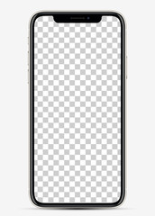 Wall Mural - realistic vector illustration smartphone white color with blank screen for your design. mockup blank