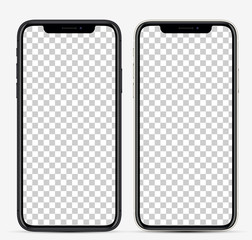 Wall Mural - realistic vector illustration. smartphones black and white colors with blank screens for your design