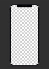 Wall Mural - realistic vector illustration smartphone black color with blank screen for your design. mockup blank