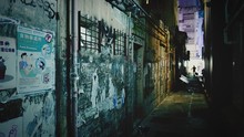 Narrow Back Alley At Night
