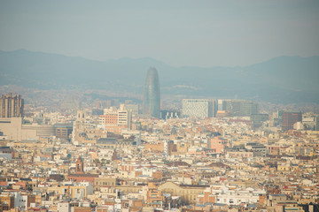 Wall Mural - The skyline of Barcelona in Catalonia, Spain