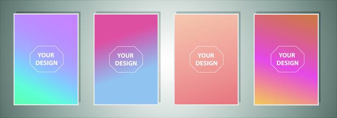 Wall Mural - Set of abstract gradient banners. Minimal style color background. Template for wallpaper, mobile app, screen