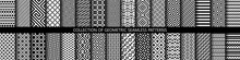Vector Set Of Black And White Ornamental Seamless Patterns. Collection Of Geometric Modern Patterns. Patterns Added To The Swatch Panel.