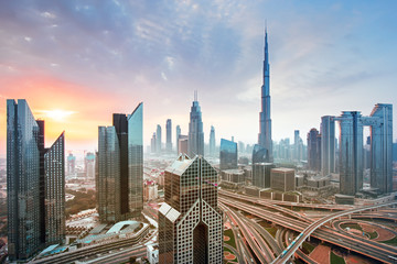 Wall Mural - Dubai city center skyline, United Arab Emirates