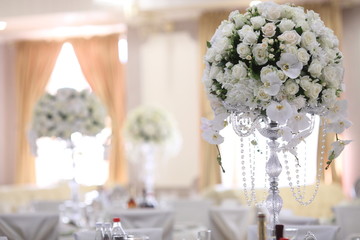 Beautiful white cool decoration wedding ceremony or party