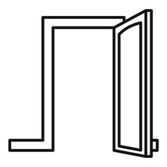 Poster - open house door icon. outline open house door vector icon for web design isolated on white backgroun