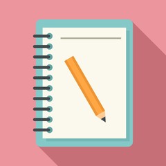Poster - lesson pencil notebook icon. flat illustration of lesson pencil notebook vector icon for web design