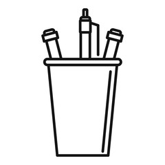 Poster - glass pencils icon. outline glass pencils vector icon for web design isolated on white background