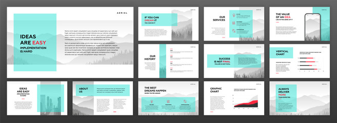 Wall Mural - modern powerpoint presentation templates set. use for modern keynote presentation background, brochu