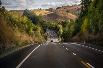 Road-trip to New Zealand with a beautiful mountains view, February
