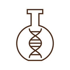 Wall Mural - Linear icon of DNA in test tube