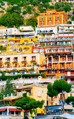 Wall Mural - Citiscape with villa houses at Positano town reflex