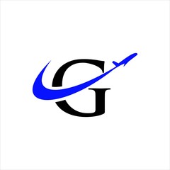 Poster - letter g aircraft logo graphic modern symbol icon.