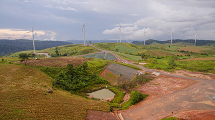 big wind turbine on mountain