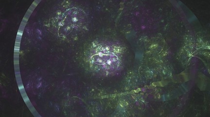 Wall Mural - Abstract future nebula background. colored banner. Fractal artwork for creative graphic design environment big size