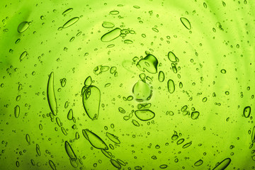 Wall Mural - Aloe Vera cosmetic gel. Gel texture with bubbles on isolated white background. Concept of natural cosmetics. Close-up, macro