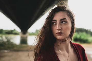 young girl with long hair